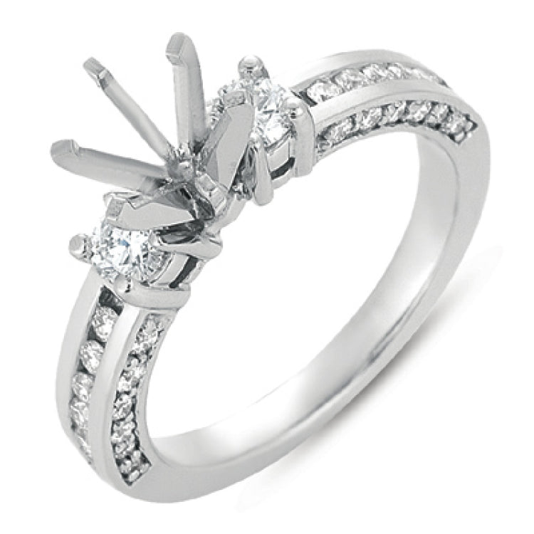14 KT Rounds Shape White Gold Engagement Ring