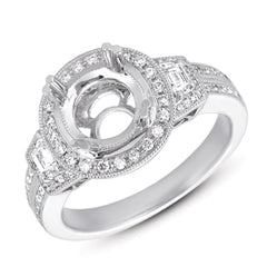 14 KT Baguette Shape White Gold Engagement Ring