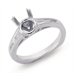 14 KT Baguette Shape White Gold Engagement Ring