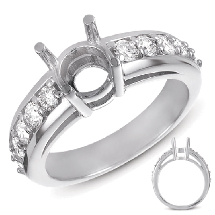 14 KT Rounds Shape White Gold Engagement Ring