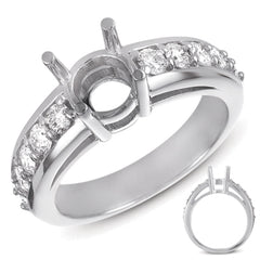 14 KT Rounds Shape White Gold Engagement Ring