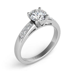 14 KT Princess Shape White Gold Engagement Ring
