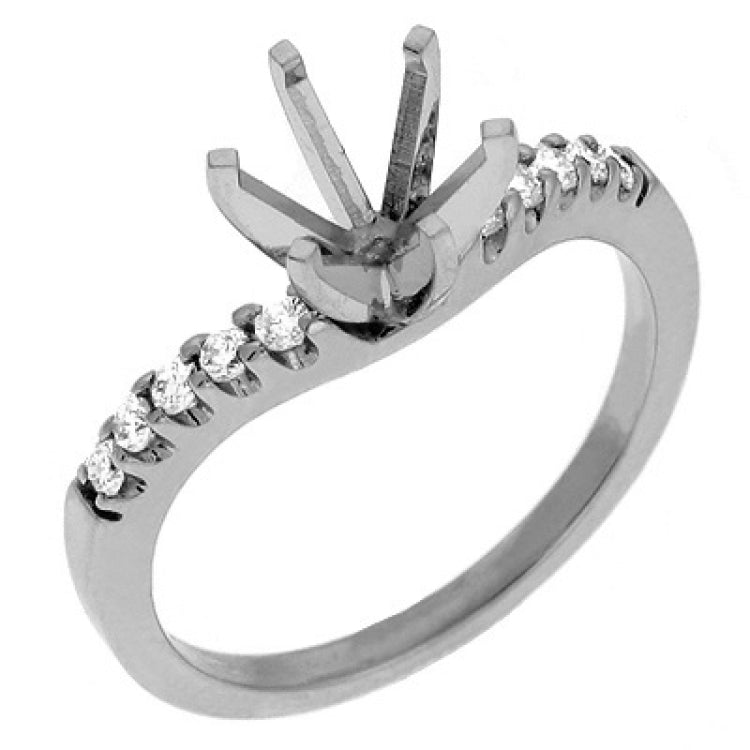 14 KT Rounds Shape White Gold Engagement Ring