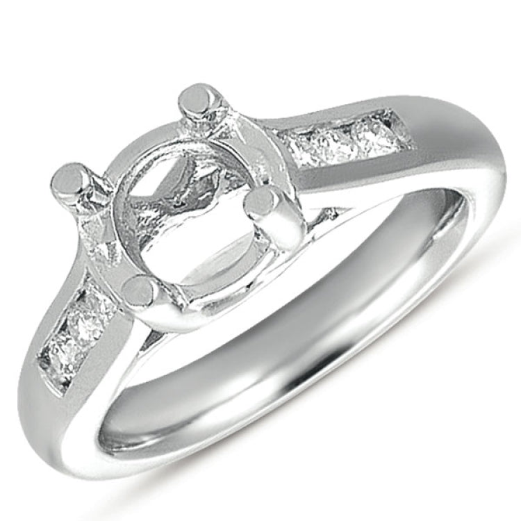 14 KT Rounds Shape White Gold Engagement Ring
