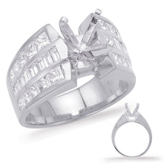 14 KT Baguette Shape White Gold Engagement Ring