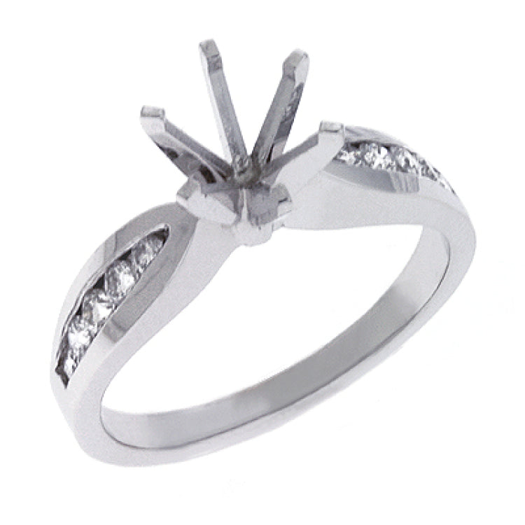 14 KT Rounds Shape White Gold Engagement Ring