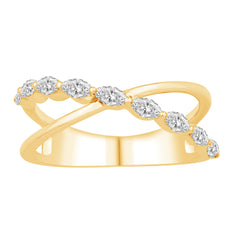 14 KT Marquise Shape Yellow Gold Diamond Ring