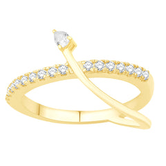 14 KT Pear Shape Shape Yellow Gold Diamond Ring