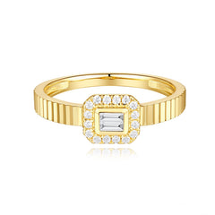 14 KT Baguette Shape Yellow Gold Diamond Ring