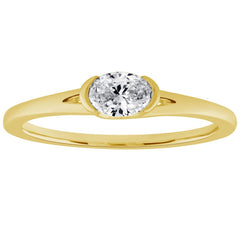 14 KT Oval Shape Yellow Gold Diamond Ring