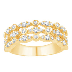 14 KT Rounds Shape Yellow Gold Diamond Ring