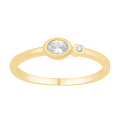 14 KT Oval Shape Yellow Gold Diamond Ring