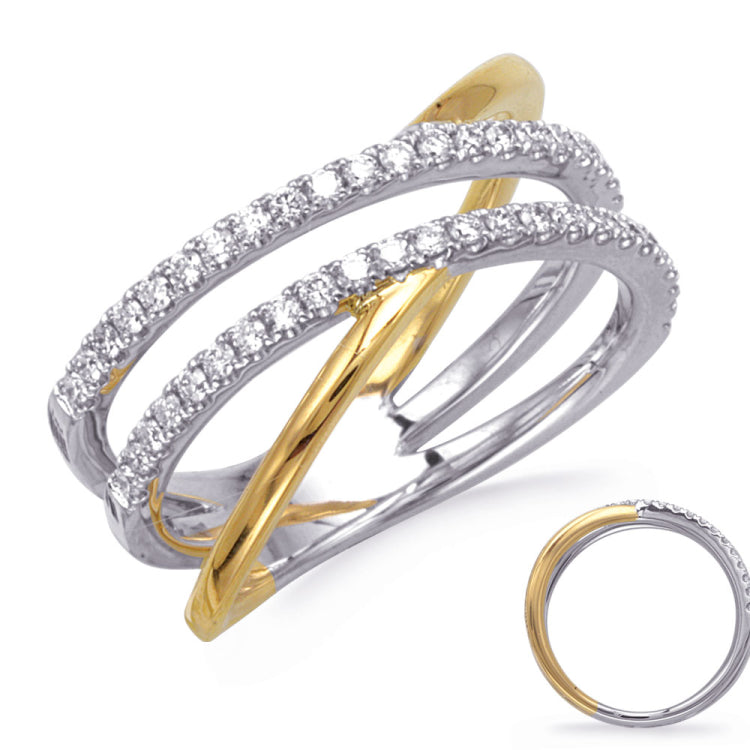 14 KT Rounds Shape Yellow & White Gold Diamond Ring