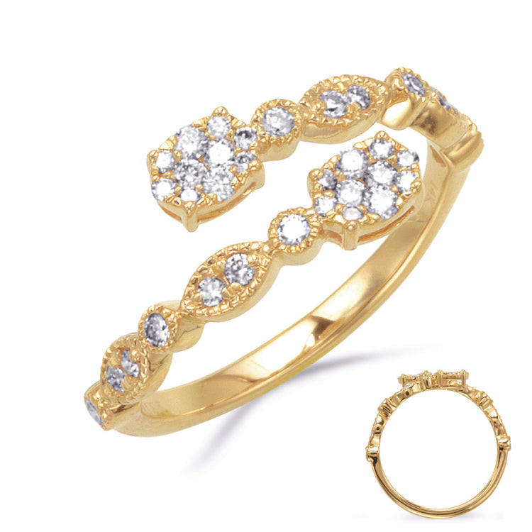 14 KT Rounds Shape Yellow Gold Diamond Ring