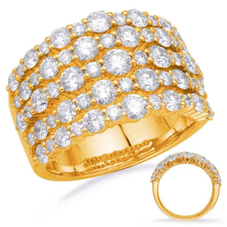 14 KT Rounds Shape Yellow Gold Diamond Fashion Ring