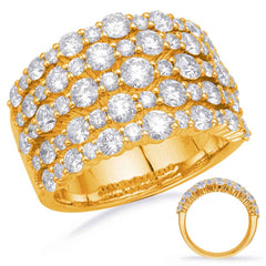 14 KT Rounds Shape Yellow Gold Diamond Fashion Ring