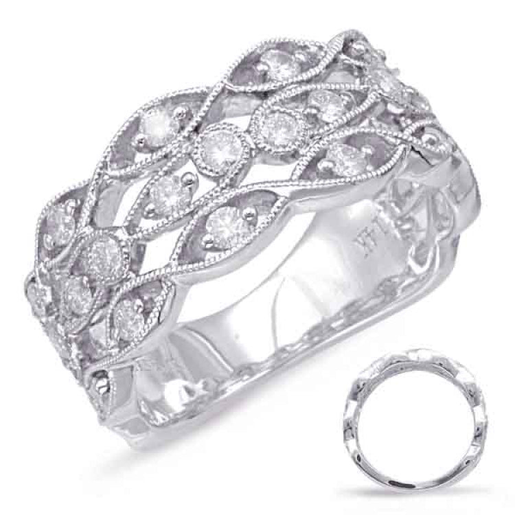 14 KT Rounds Shape White Gold Diamond Fashion Ring