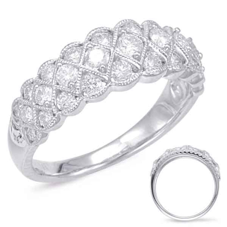 14 KT Rounds Shape White Gold Diamond Fashion Ring