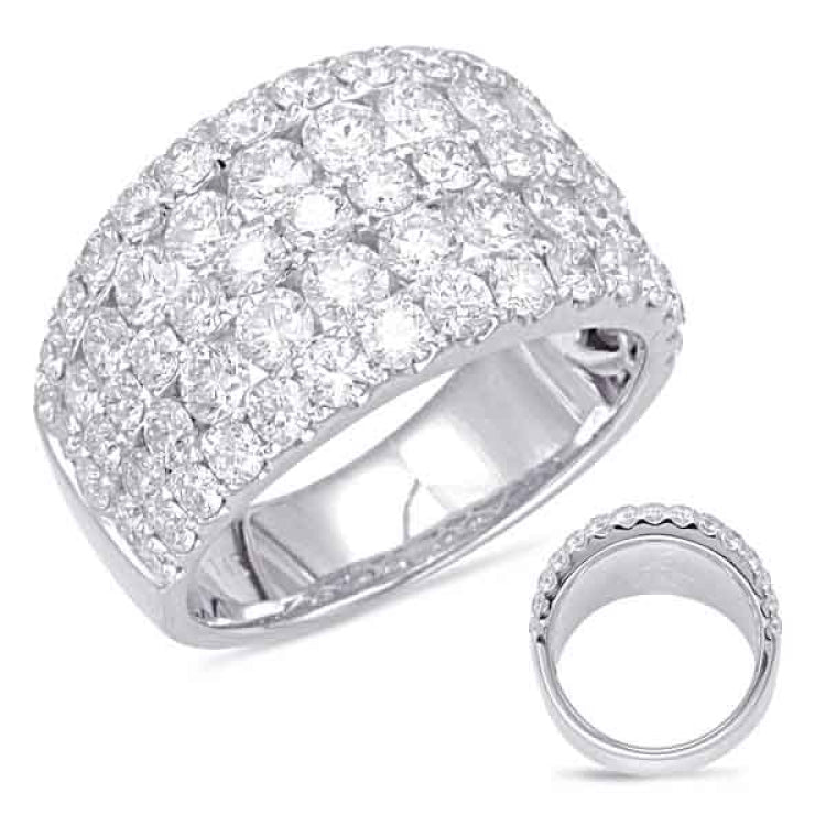 14 KT Rounds Shape White Gold Diamond Fashion Ring