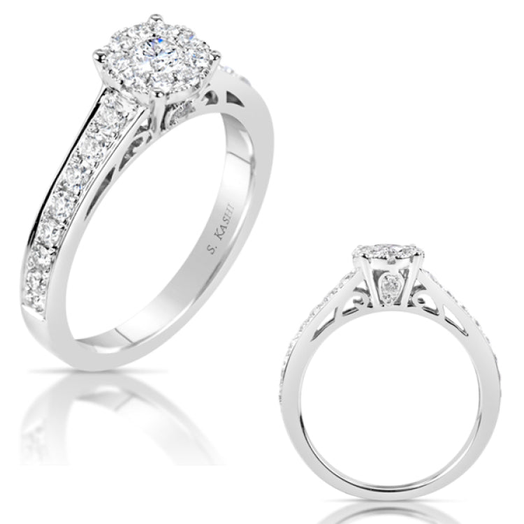 14 KT Rounds Shape White Gold Diamond Fashion Ring