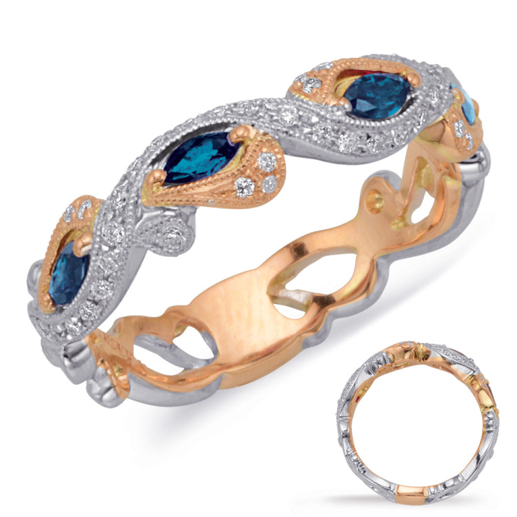14 KT Rounds Shape Rose & White Sappphire & Diamond Ring
