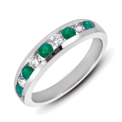 14 KT Emerald Shape Emerald & Diamond Ring