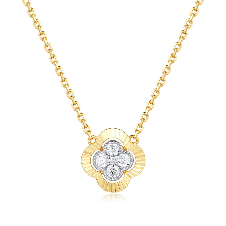 14 KT Rounds Shape Yellow Gold Diamond Necklace
