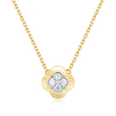 14 KT Rounds Shape Yellow Gold Diamond Necklace
