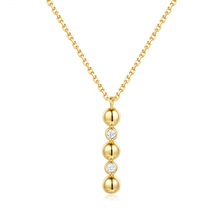 14 KT Rounds Shape Yellow Gold Diamond Necklace