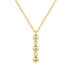 14 KT Rounds Shape Yellow Gold Diamond Necklace