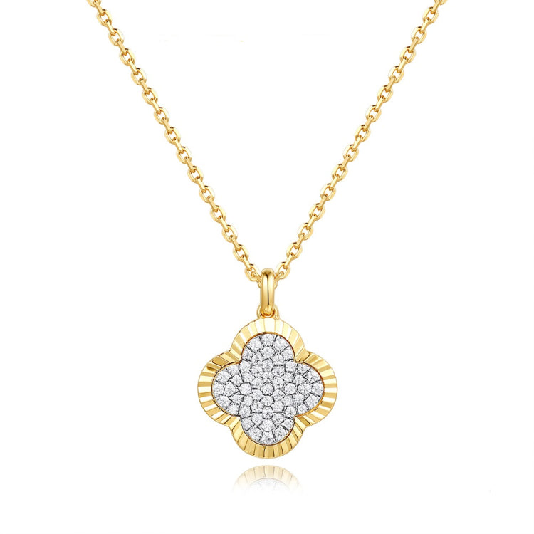 14 KT Rounds Shape Yellow Gold Diamond Necklace