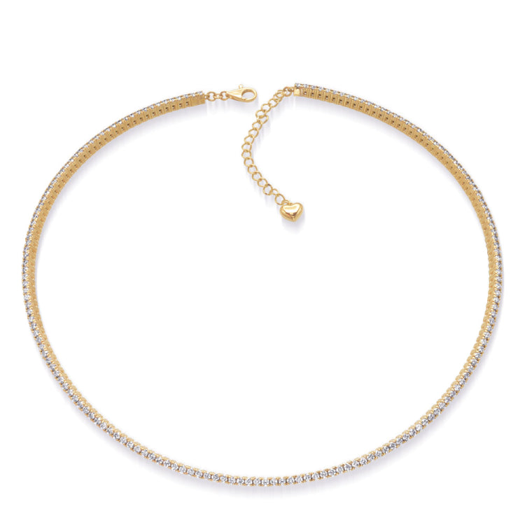 14 KT Rounds Shape Yellow Gold Diamond Necklace