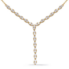 14 KT Rounds Shape Yellow Gold Diamond Necklace