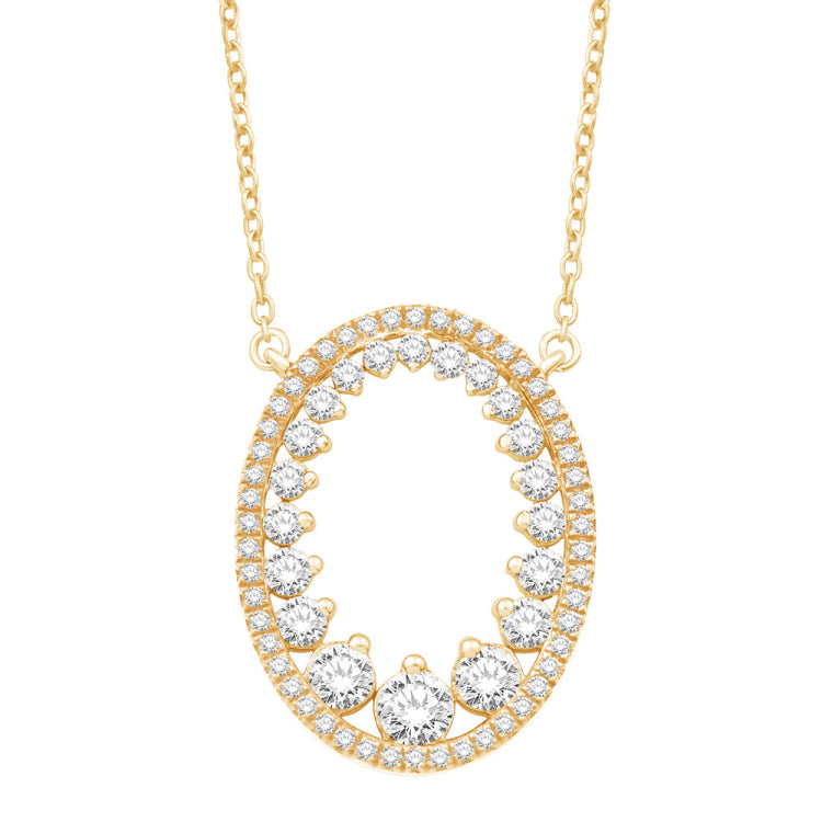 14 KT Rounds Shape Yellow Gold Diamond Necklace