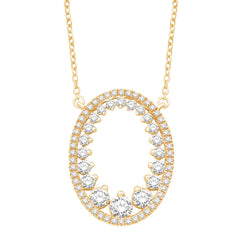 14 KT Rounds Shape Yellow Gold Diamond Necklace
