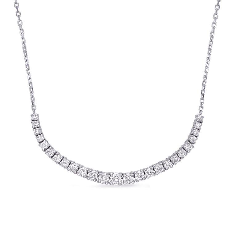 14 KT Rounds Shape  White Gold Diamond Necklace