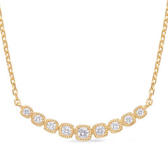 14 KT Rounds Shape Yellow Gold Diamond Necklace
