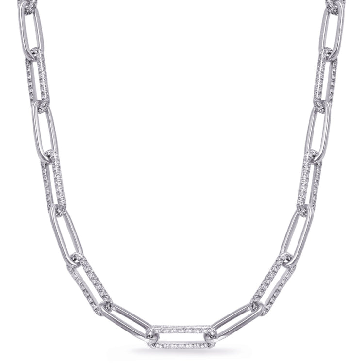 14 KT Rounds Shape  White Gold Diamond Paper Clip