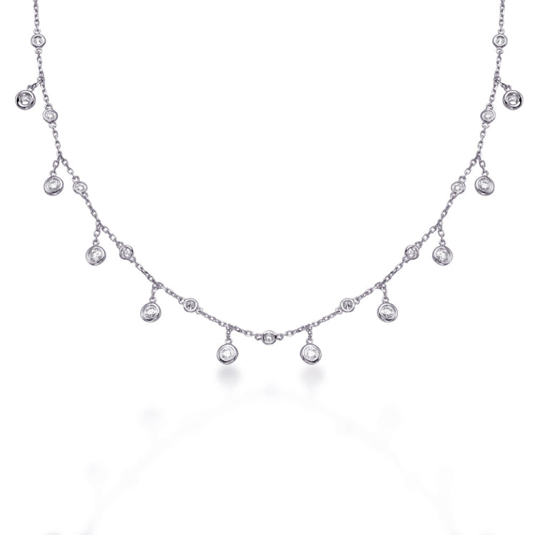 14 KT Rounds Shape Diamond By Yard Necklace