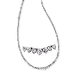 14 KT Rounds Shape Diamond Necklace Three Prong