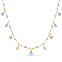 14 KT Rounds Shape Diamond By The Yard Necklace