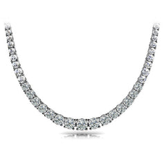 14 KT Rounds Shape White Gold Four Prong Diamond Necklace