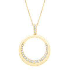 14 KT Rounds Shape Yellow Gold Diamond Pendant