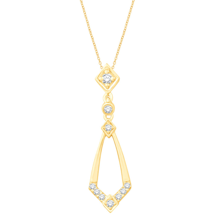 14 KT Rounds Shape Yellow Gold Diamond Pendant