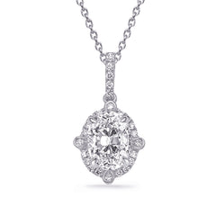 14 KT Rounds Shape White Gold Diamond Pendant