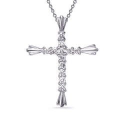 14 KT Rounds Shape Diamond Cross Pendant