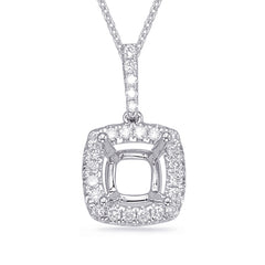 14 KT Rounds Shape Diamond Pendant For 5.8mm Cushion