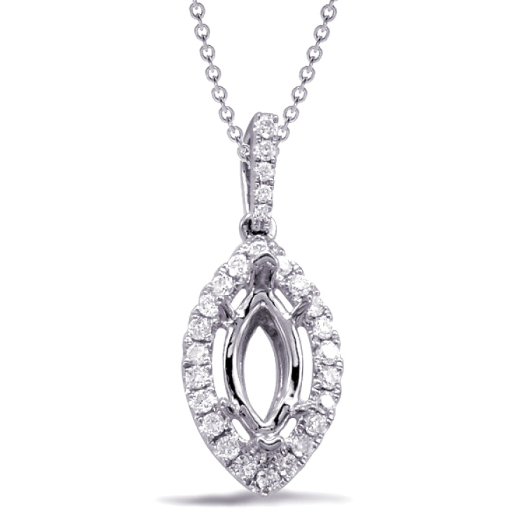 14 KT Rounds Shape Diamond Pendant For 10x5m Marquise Cente