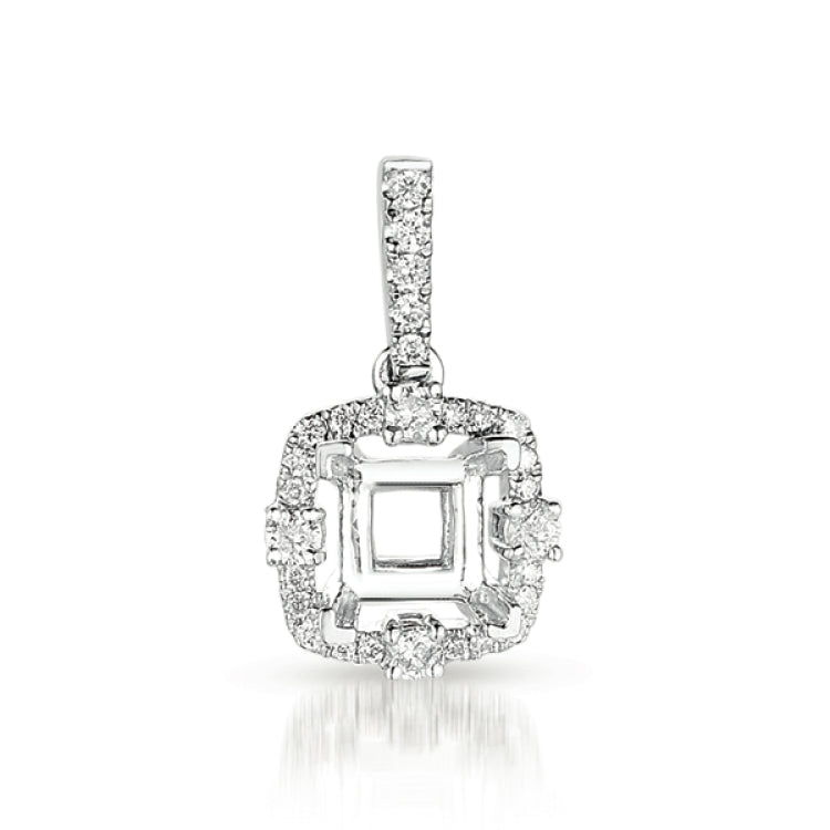 14 KT Rounds Shape Diamond Pendant For.25ct Princess Center