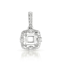 14 KT Rounds Shape Diamond Pendant For.25ct Princess Center